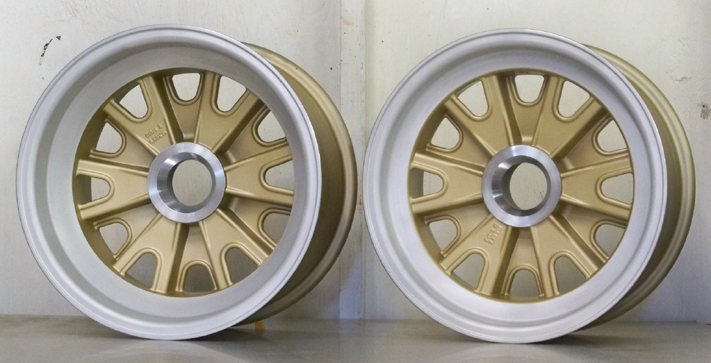 15s HA02 vintage mag gold centers 5 pin SET OF 4 wheels only